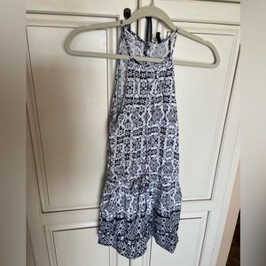 BeBop Sleeveless Patterned Romper Shorts Size M Black White